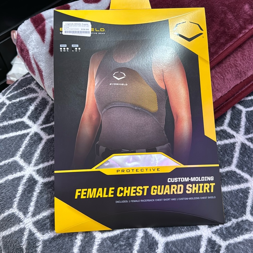 Evoshield female chest guard shirt. Custom Molding.